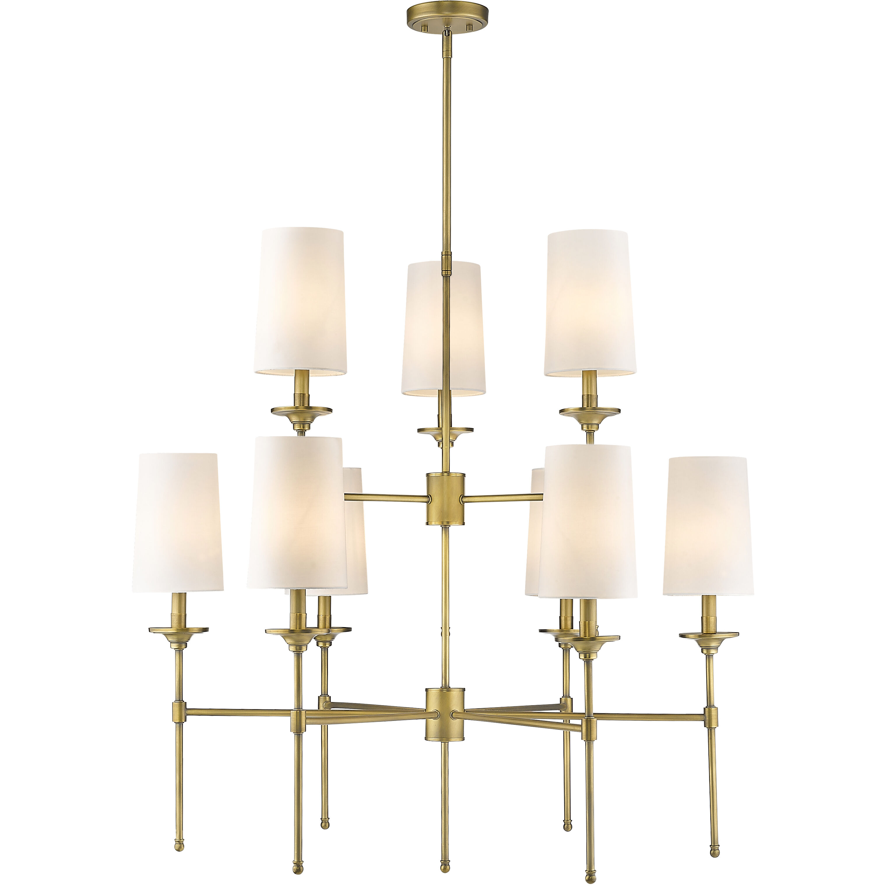 Emily 9 Light 38 inch Rubbed Brass Chandelier Ceiling Light