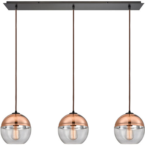 Kingsbury 3 Light 36 inch Oil Rubbed Bronze Multi-Pendant Ceiling Light, Linear