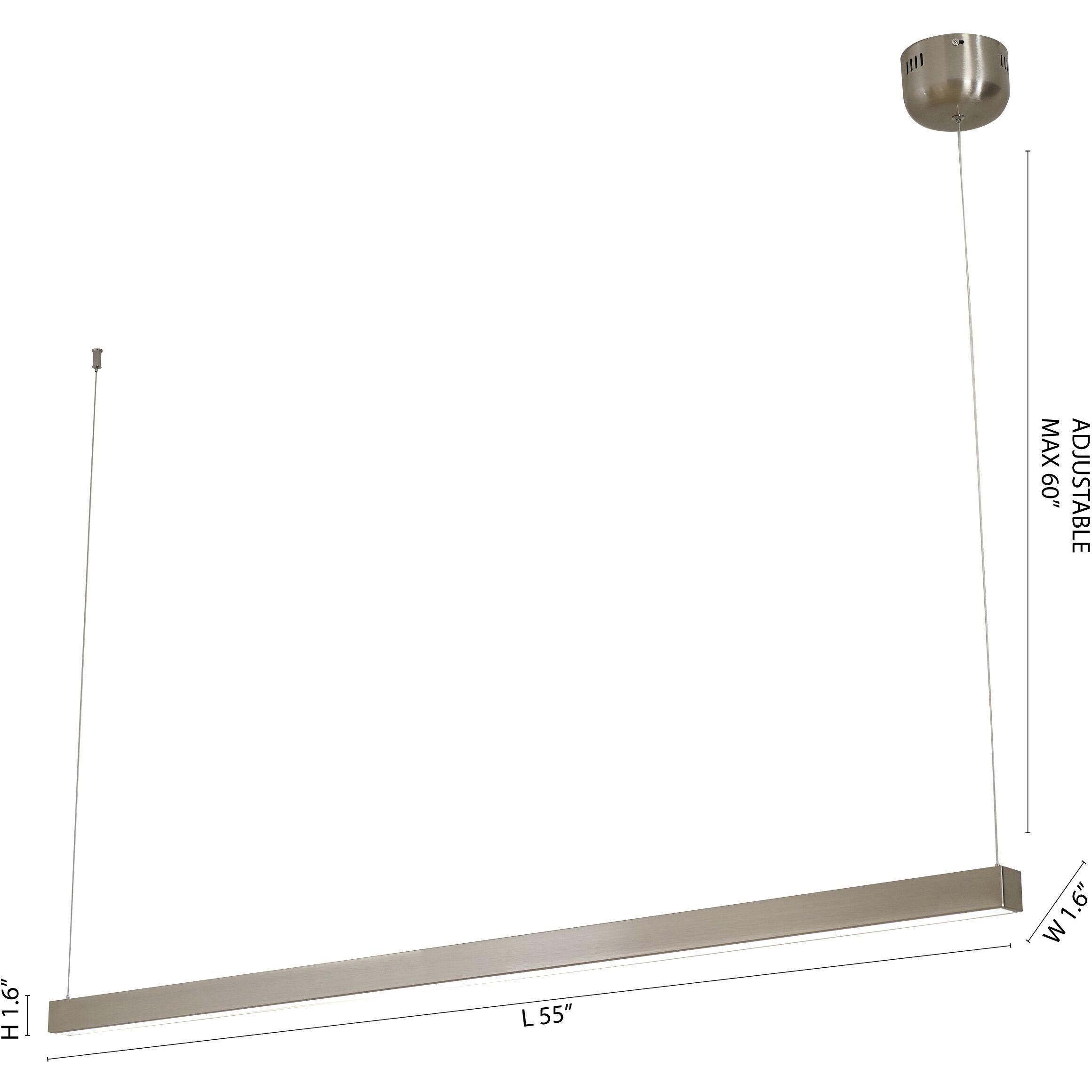 LTY Series LED 1.6 inch Satin Nickel Chandelier Ceiling Light