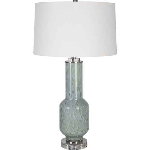 Imperia 30 inch 150.00 watt Aqua Gray Bubble Glass and Brushed Nickel Table Lamp Portable Light