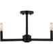Fullton 3 Light 20 inch Midnight Black Semi-Flush Mount Ceiling Light