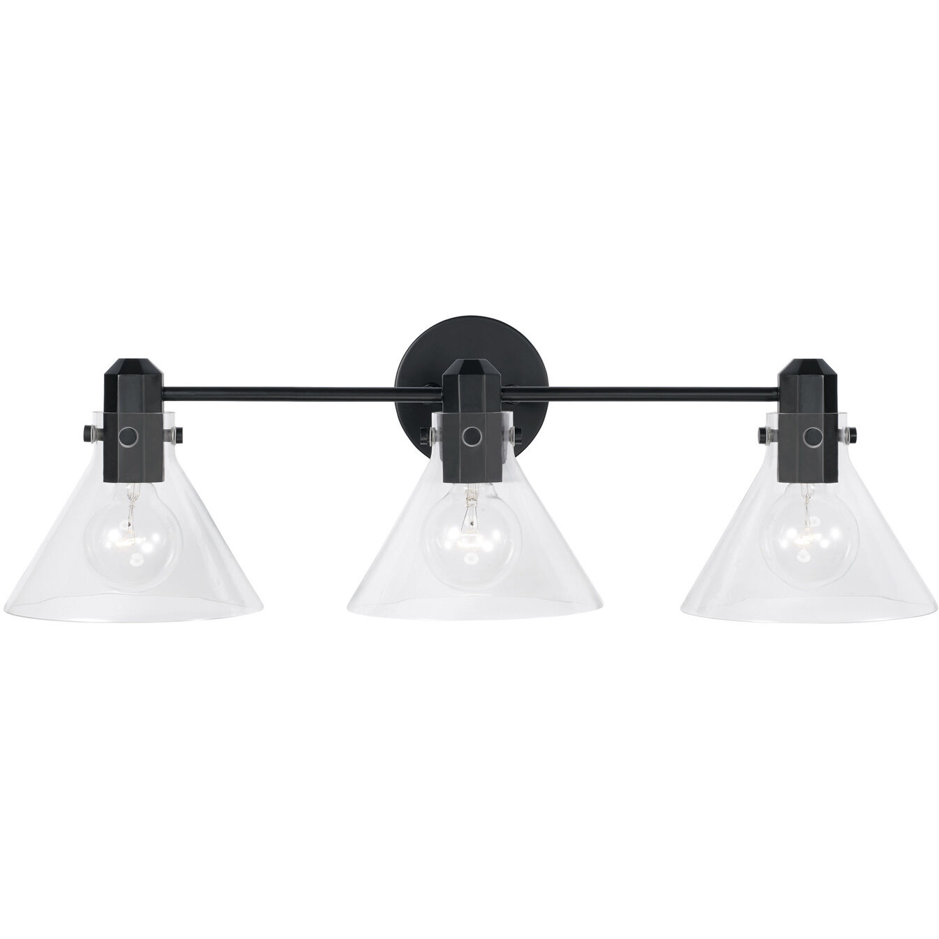 Greer 3 Light 28 inch Matte Black Vanity Light Wall Light