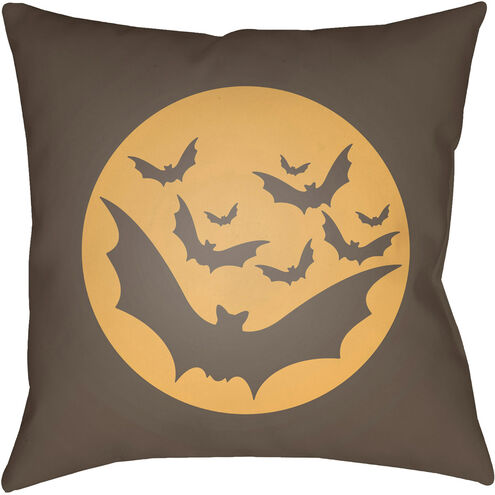 Boo 18 X 18 inch Grey and Orange Outdoor Throw Pillow