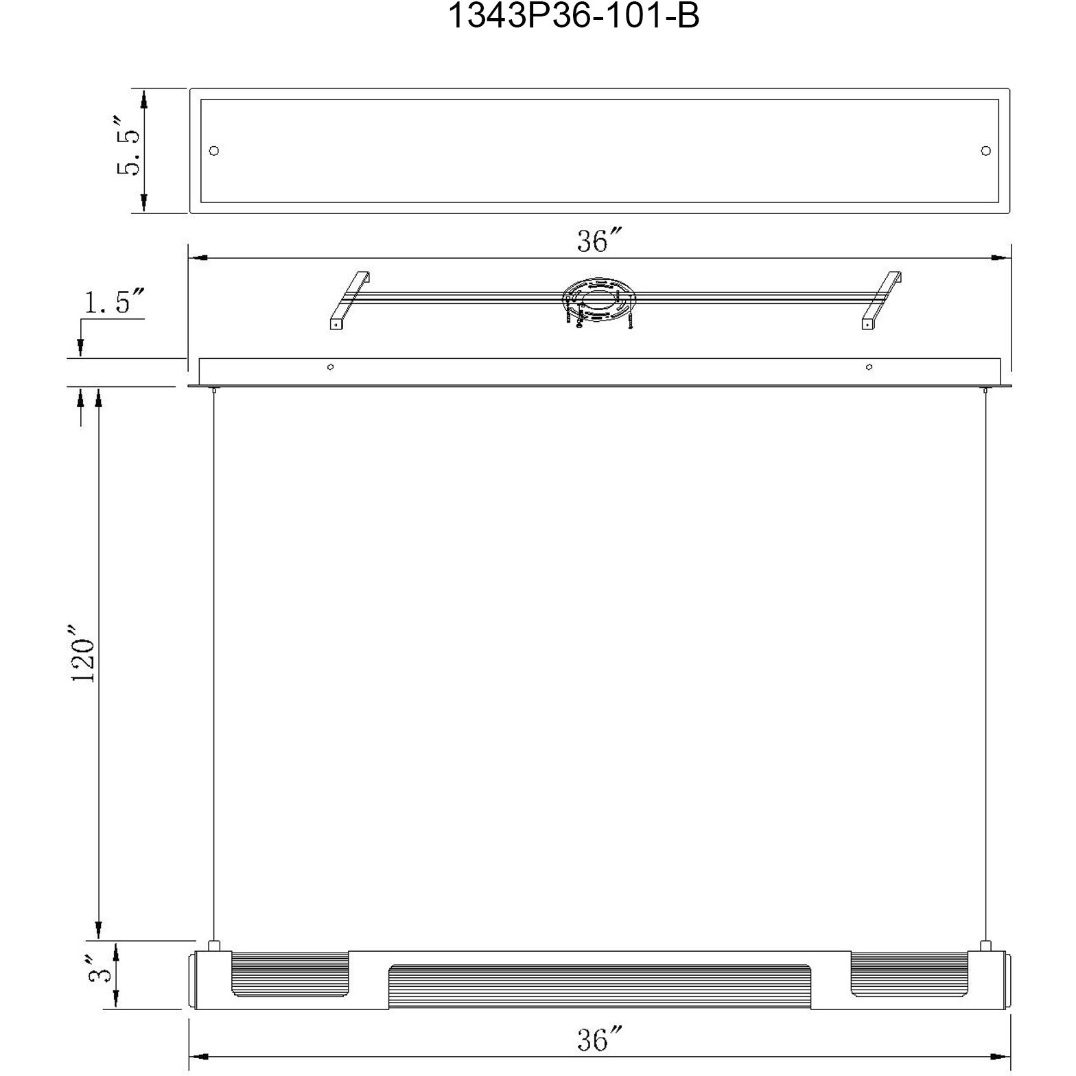 Neva LED 36 inch Black Island/Pool Table Light Ceiling Light