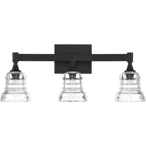 Gregory 3 Light 23.75 inch Matte Black Bath Vanity Wall Light