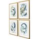 Abstract Collection Traditional Antique Gold Wood With Beaded Lip Framed Art