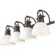 Yep Duncan Vanity Wall Light in Rubbed Bronze, Matte White