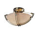 Porcelina 2 Light 17 inch Brushed Nickel Semi-Flush Bowl Ceiling Light in Bamboo, Round Bowl, Incandescent