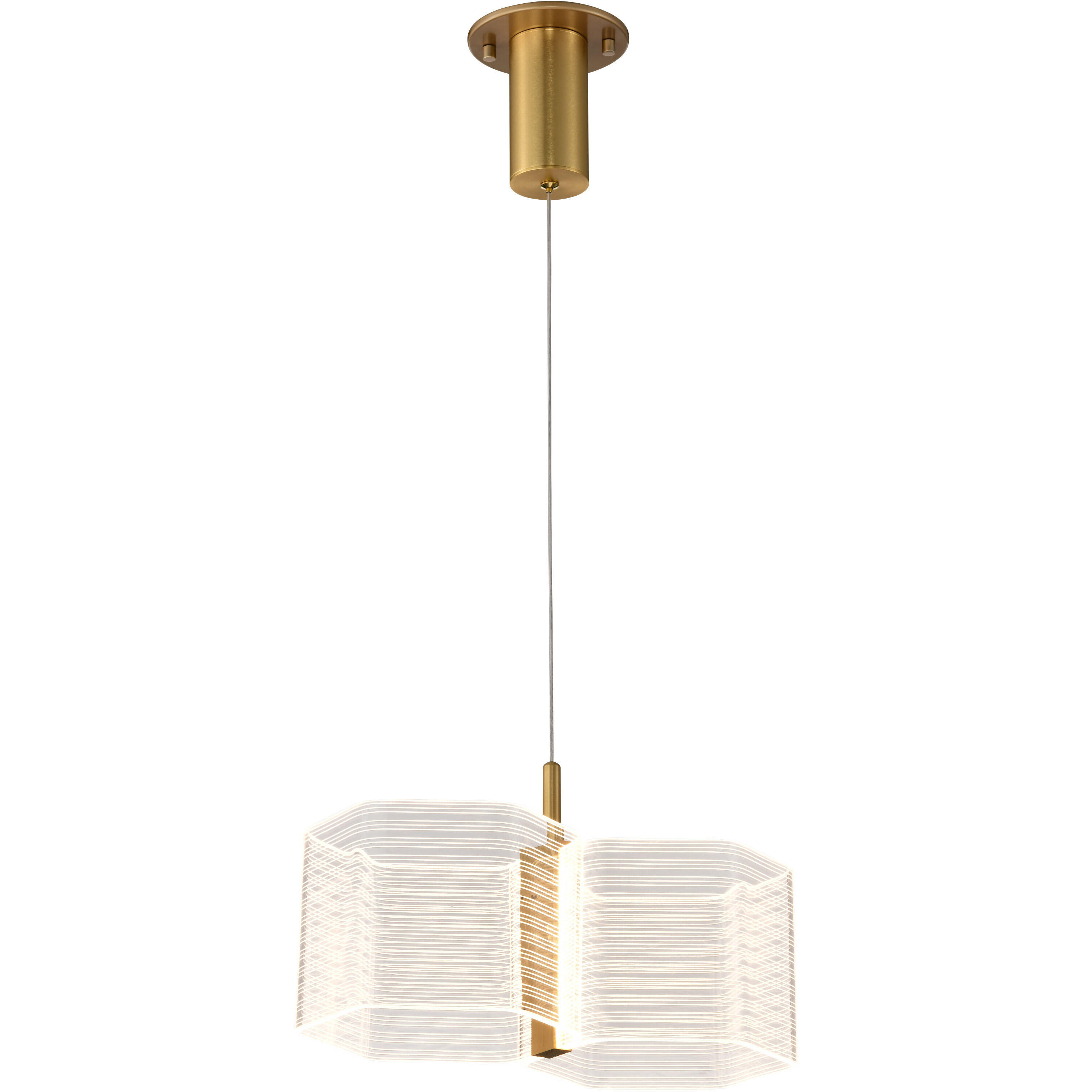 Kenzo LED 7.63 inch Polished Anodized Bronze Pendant Ceiling Light