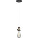 Franklin Restoration Cone LED 12 inch Black Antique Brass Mini Pendant Ceiling Light in Plated Smoke