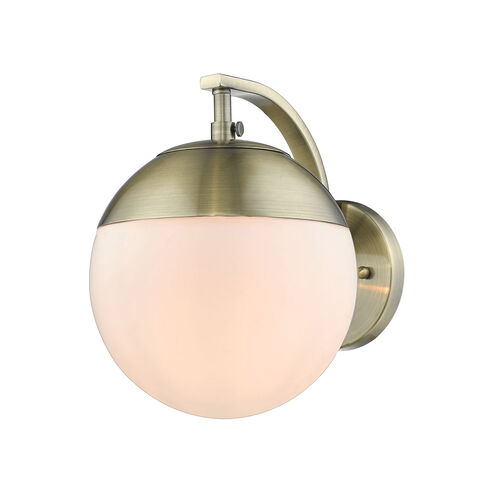 Dixon 1 Light 7.75 inch Aged Brass Wall Sconce Wall Light, Damp