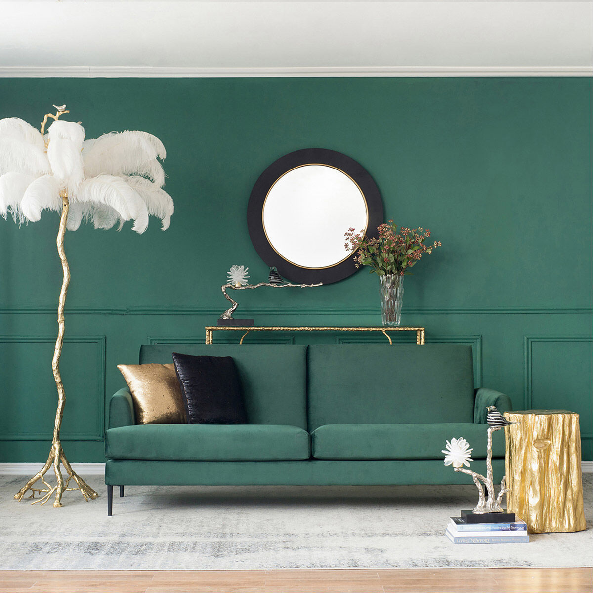 Forest green sofa top