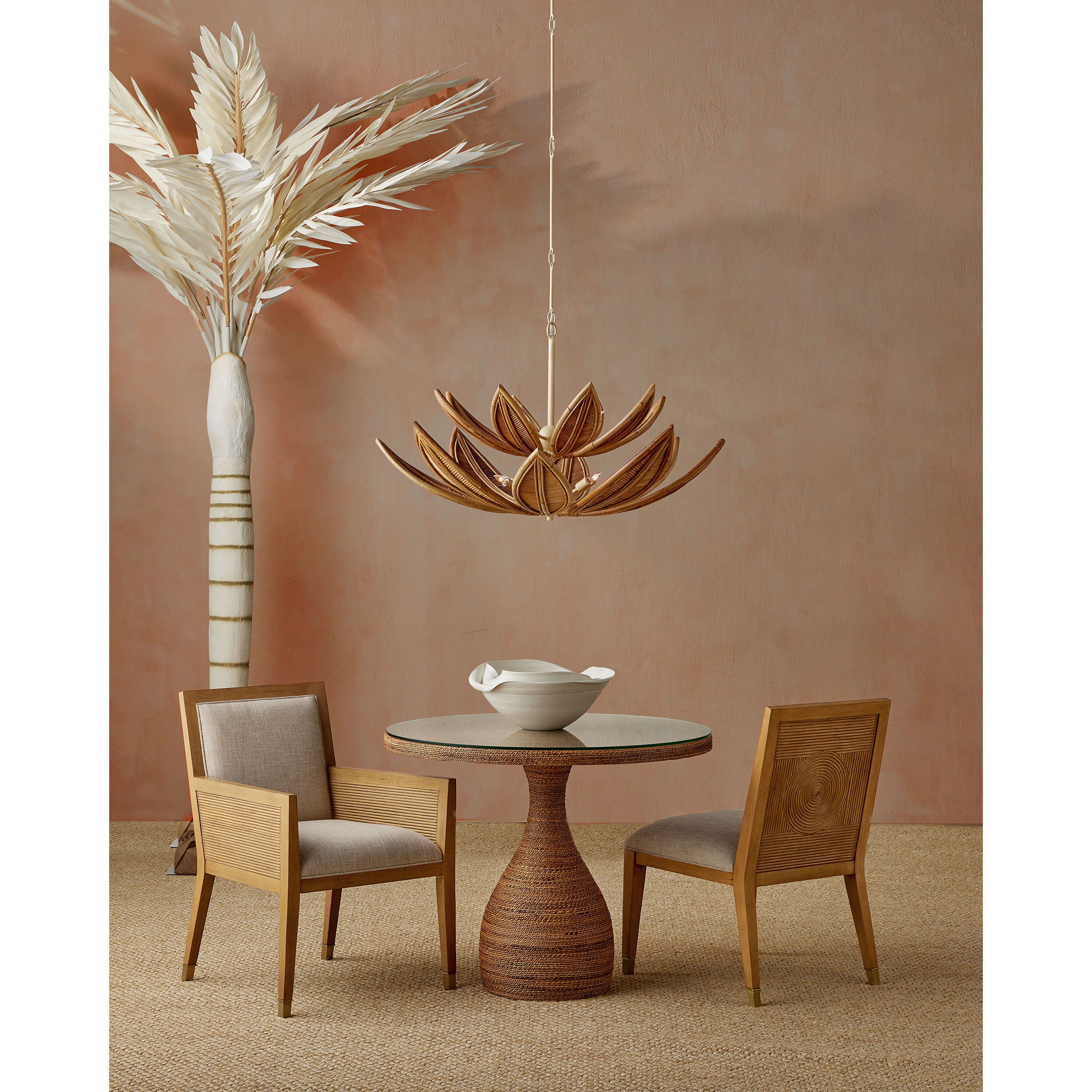 Cubana 8 Light 40.25 inch Natural/Coco Cream Two-Tier Chandelier Ceiling Light