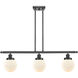 Ballston Beacon 3 Light 36 inch Matte Black Island Light Ceiling Light in Matte White Glass, Ballston