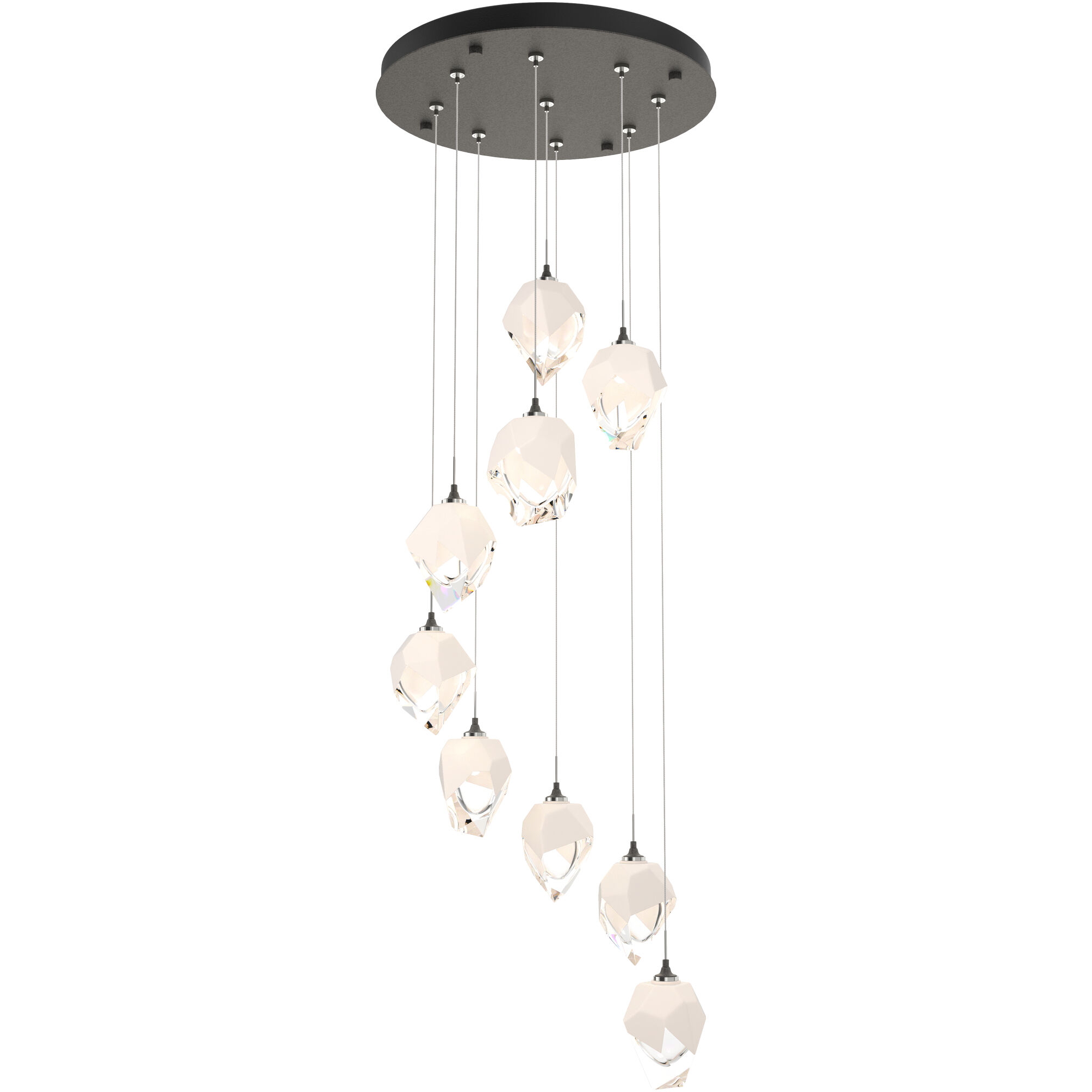 Chrysalis 9 Light 20.5 inch Natural Iron Pendant Ceiling Light in White Crystal, Small