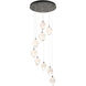 Chrysalis 9 Light 20.5 inch Natural Iron Pendant Ceiling Light in White Crystal, Small