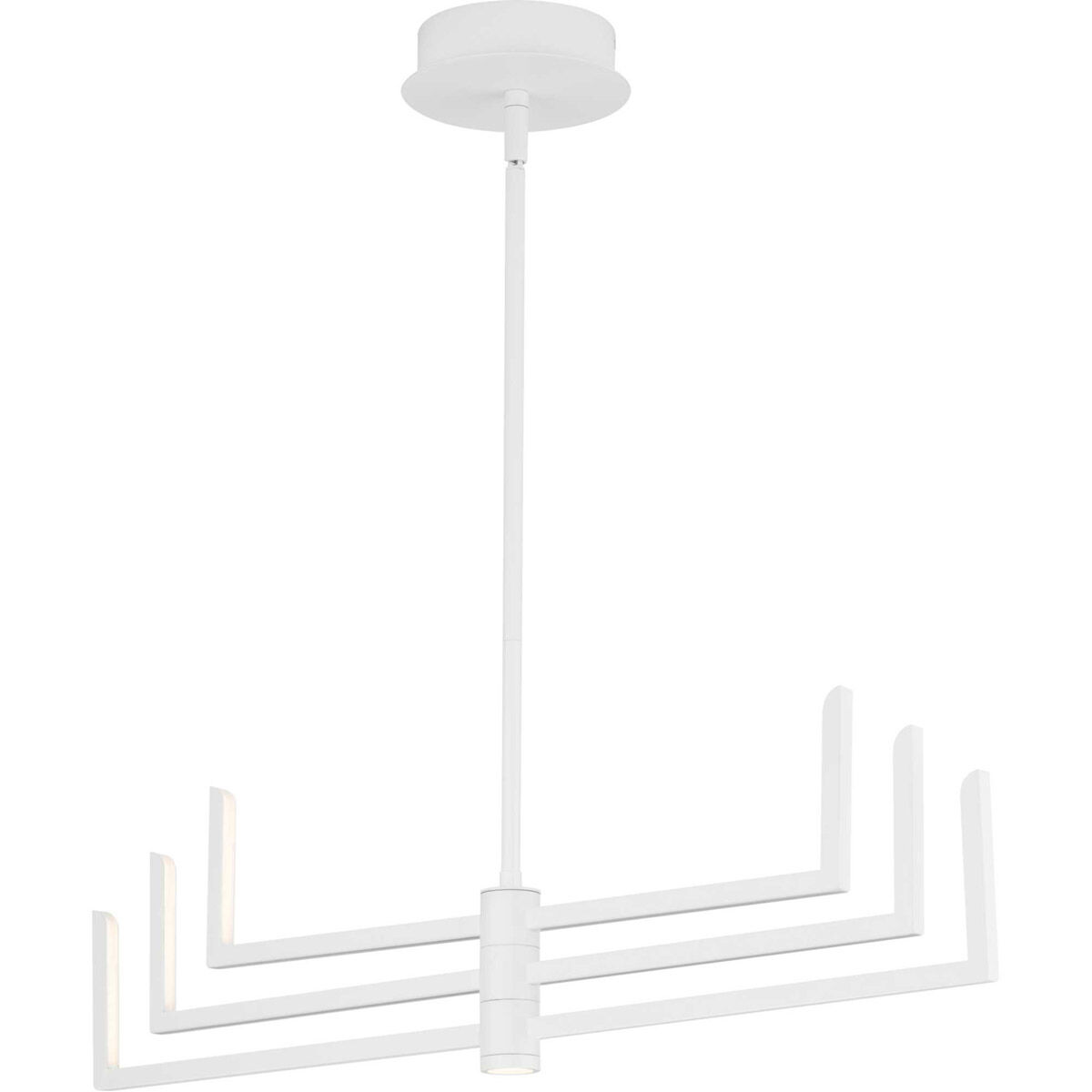 Pivot LED LED 28.25 inch Satin White Chandelier Ceiling Light in Matte White, Progress LED