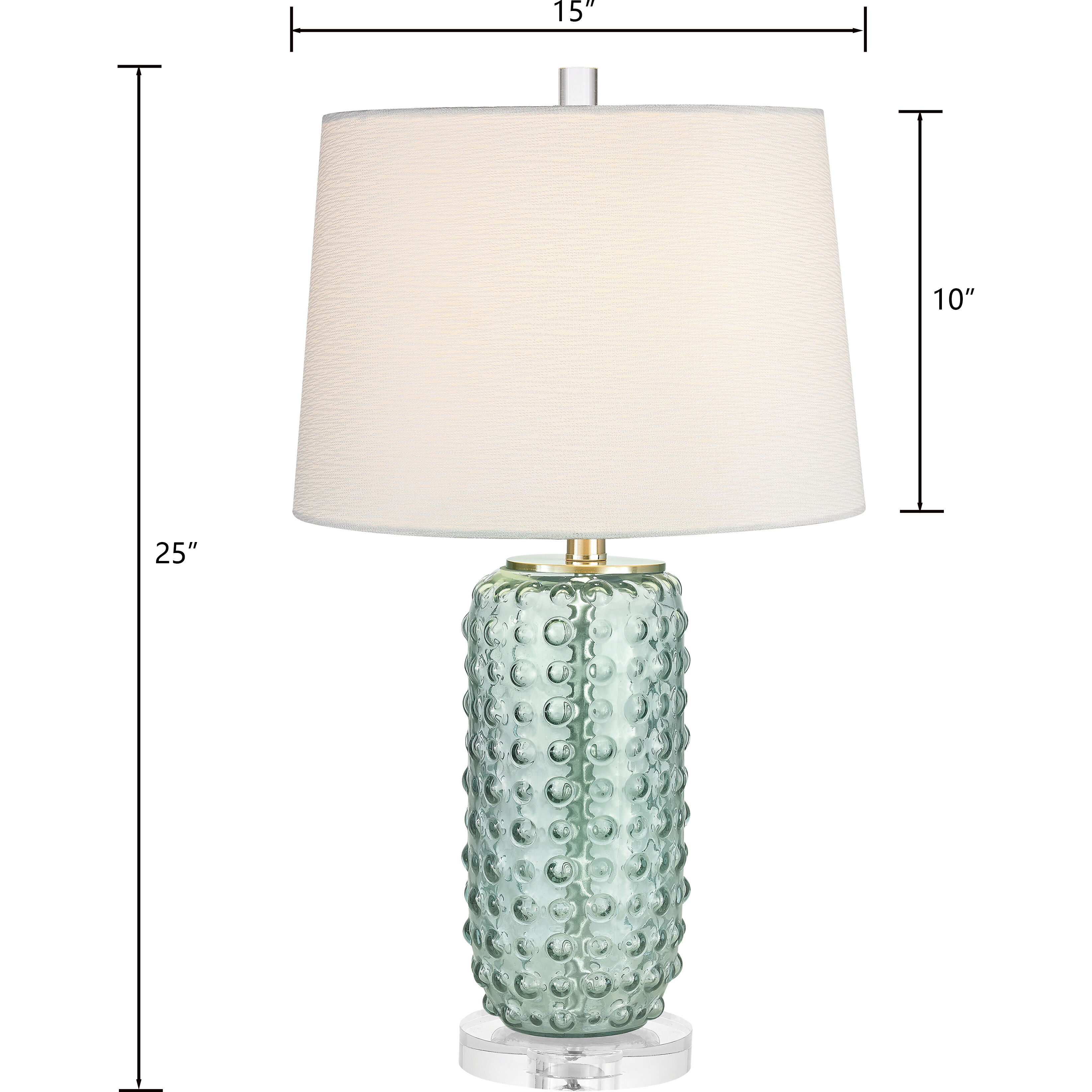 Caicos 25 inch 100 watt Seafoam Green with Clear Table Lamp Portable Light