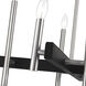 Denmark 8 Light 36 inch Brushed Nickel with Black Accents Chandelier Ceiling Light