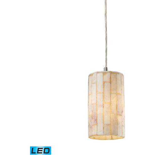 White Beach LED 4 inch Satin Nickel Mini Pendant Ceiling Light