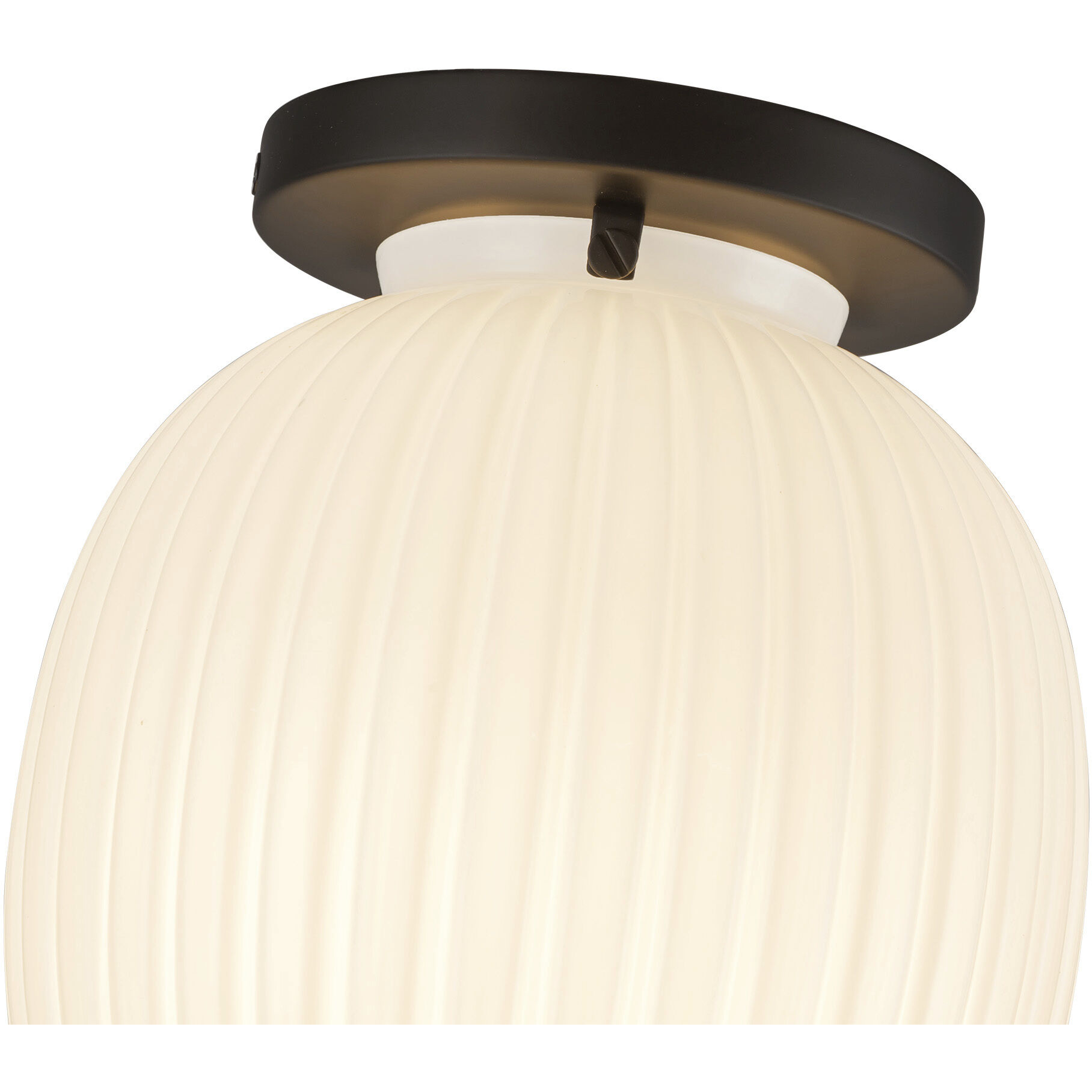 Alora Mood Cherise 1 Light 6.75 inch Matte Black/Glossy Ribbed Opal Glass Semi-Flush Mount Ceiling Light