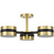 Heybrook LED 26 inch Polished Brass and Black Semi-Flush Mount Ceiling Light