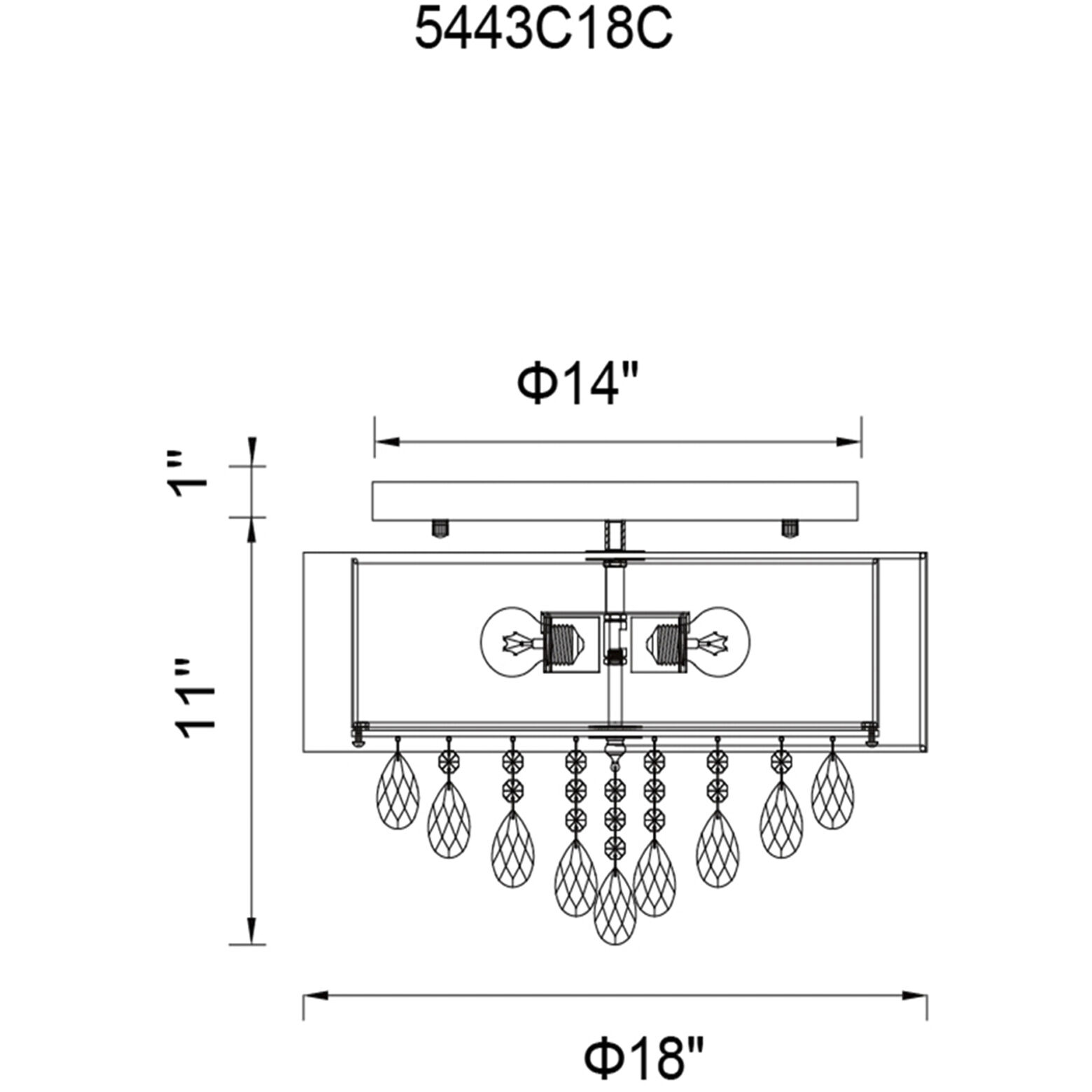 Dash 4 Light 18 inch Chrome Drum Shade Flush Mount Ceiling Light in Off White