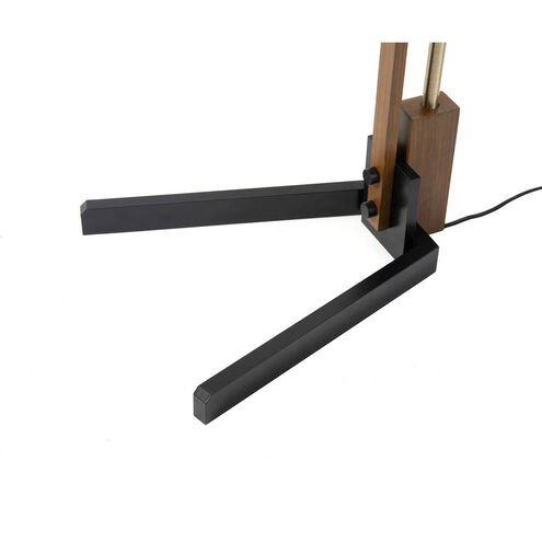 Melmar 60 inch 100.00 watt Walnut and Weathered Brass with Black Arc Floor Lamp Portable Light