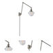 Small Oxford 30 inch 60.00 watt Satin Nickel Swing Arm Wall Light, Franklin Restoration