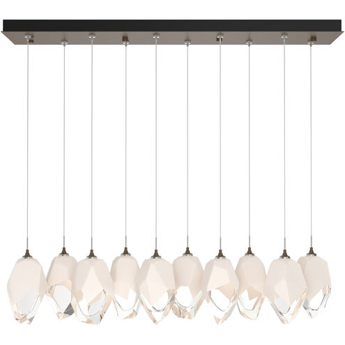 Chrysalis 10 Light 9.8 inch Bronze Pendant Ceiling Light in White Crystal, Large
