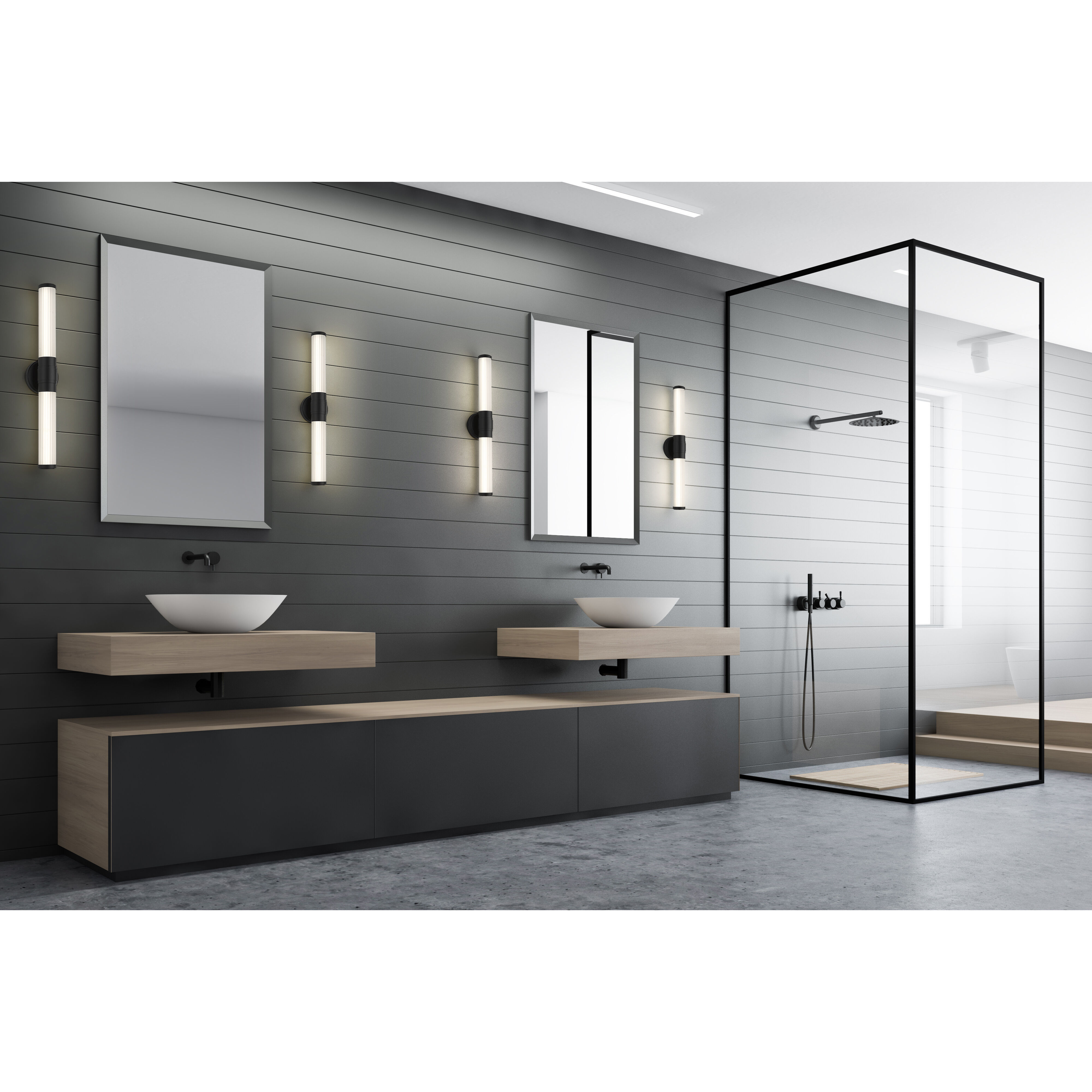 Warwick LED 25.25 inch Matte Black Bath Vanity Wall Light