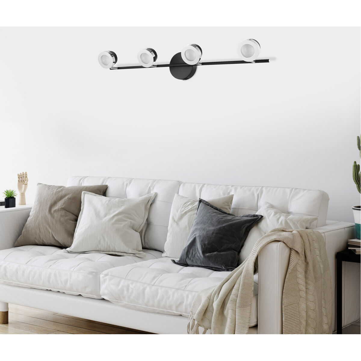 Mingo 4 Light 120 Black and Chrome Track Light Ceiling Light