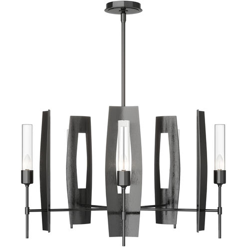 Passage 5 Light 30.3 inch Ink Circular Pendant Ceiling Light in Clear