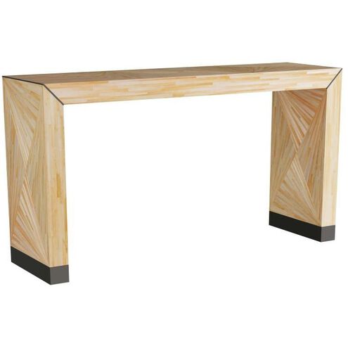 Toulouse Blonde Straw Marquetry Console Table