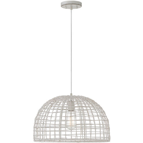 Bohemian 1 Light 18 inch White Rattan Pendant Ceiling Light