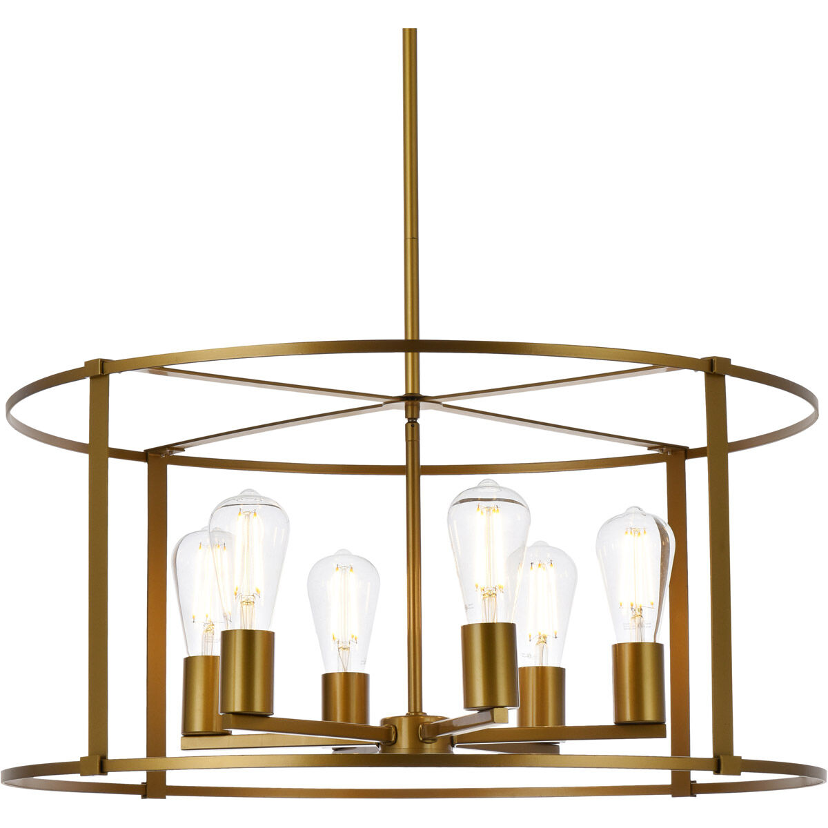 Agnys 6 Light 26 inch Brass Pendant Ceiling Light