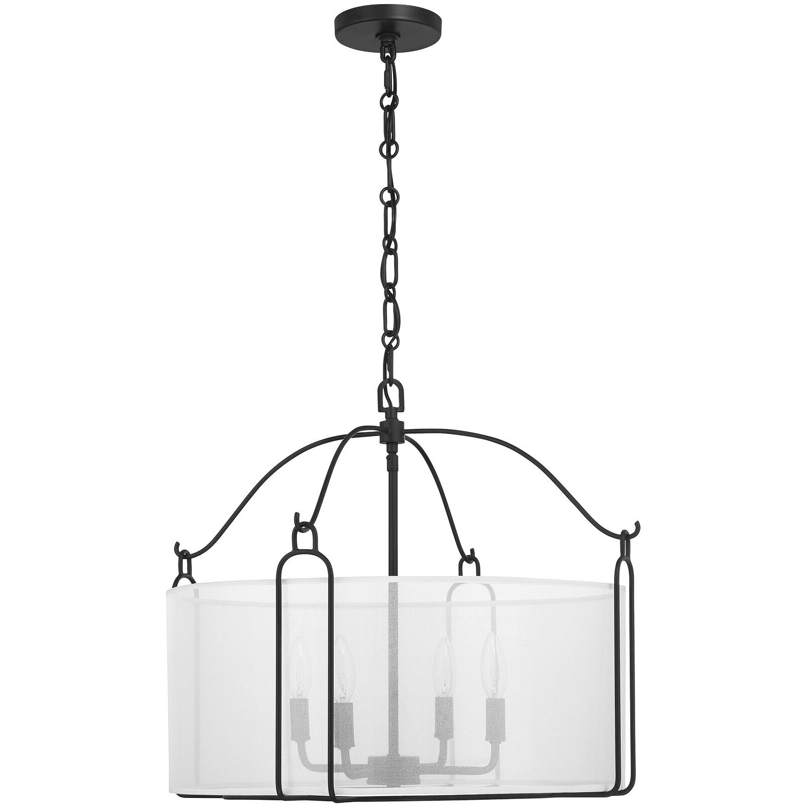 Ashlay 4 Light 22 inch Matte Black Pendant Ceiling Light