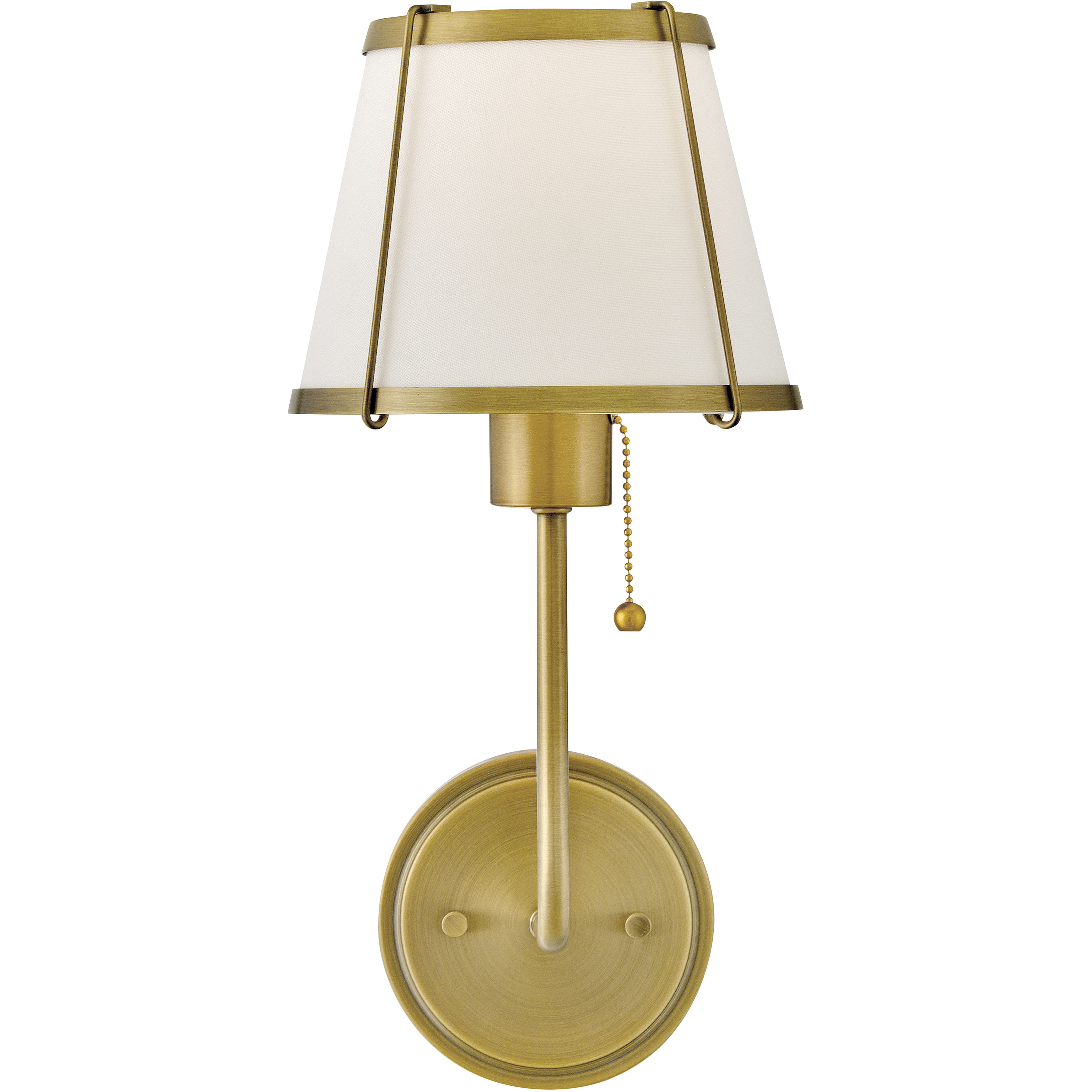 Clarke 1 Light 7.25 inch Lacquered Dark Brass Sconce Wall Light in Lacquered Dark Brass with Off White