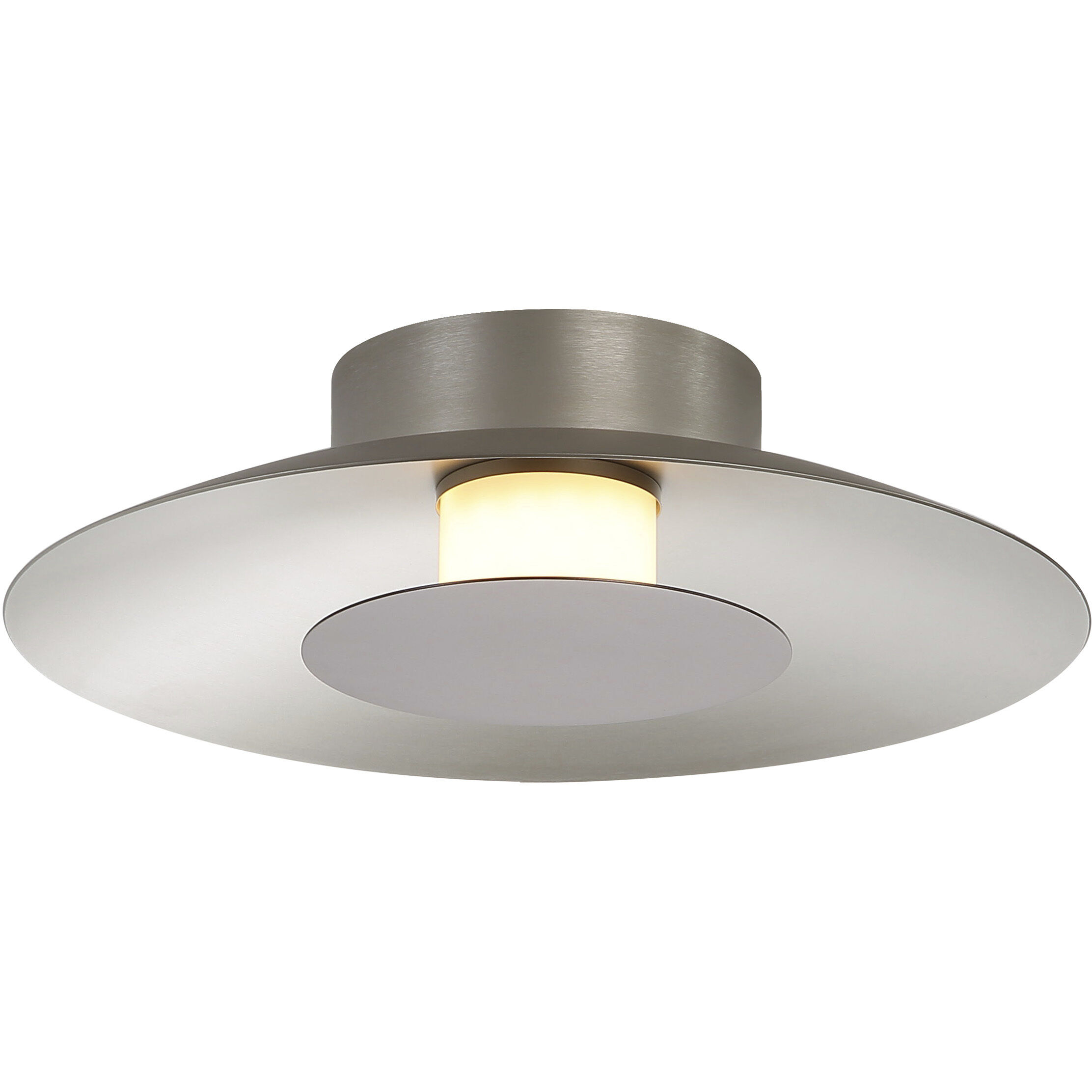 Yep Luma LED 11.75 inch Sand Nickel Flush Mount Ceiling Light in Coffee Silver