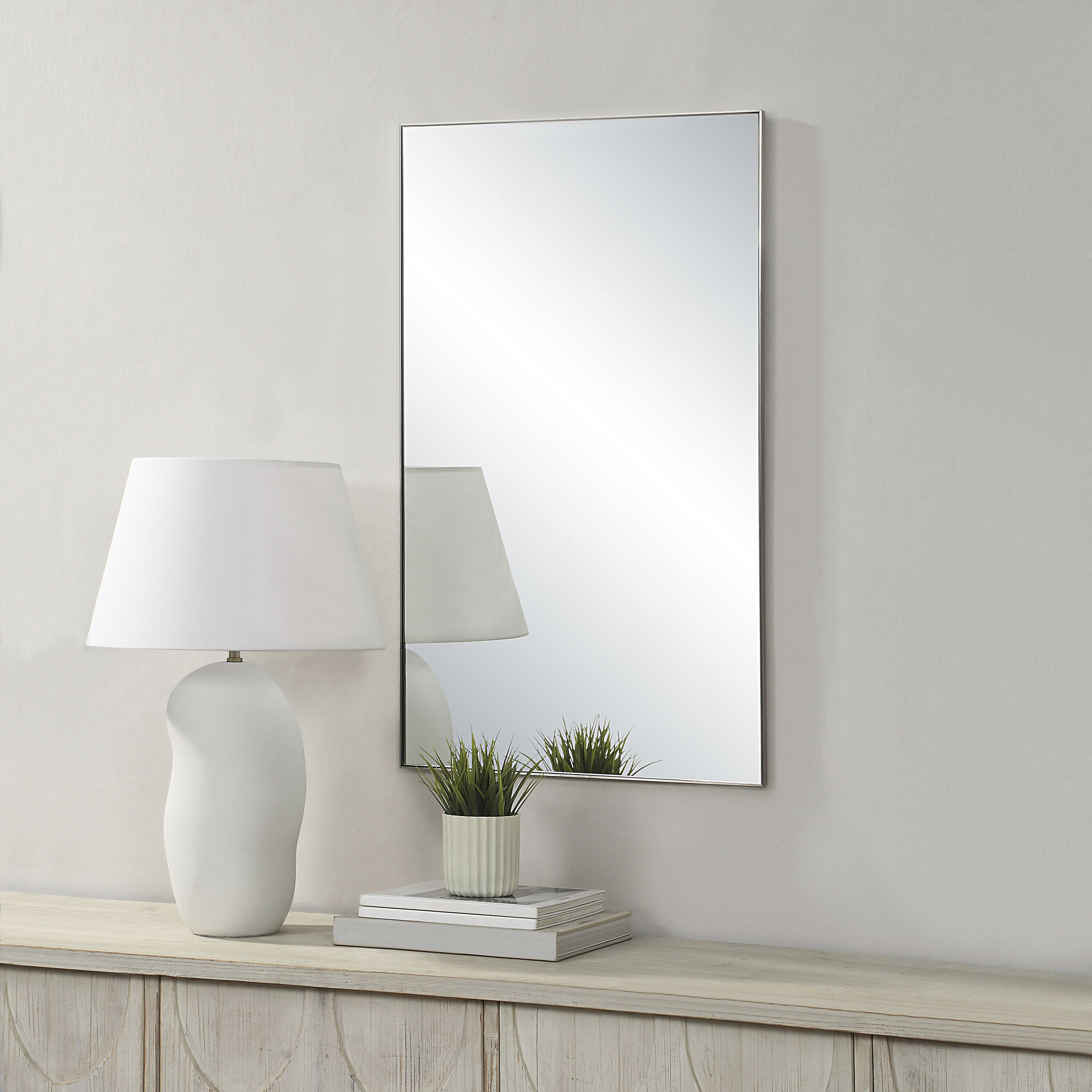 Spili 36 X 22 inch Polished Nickel Wall Mirror