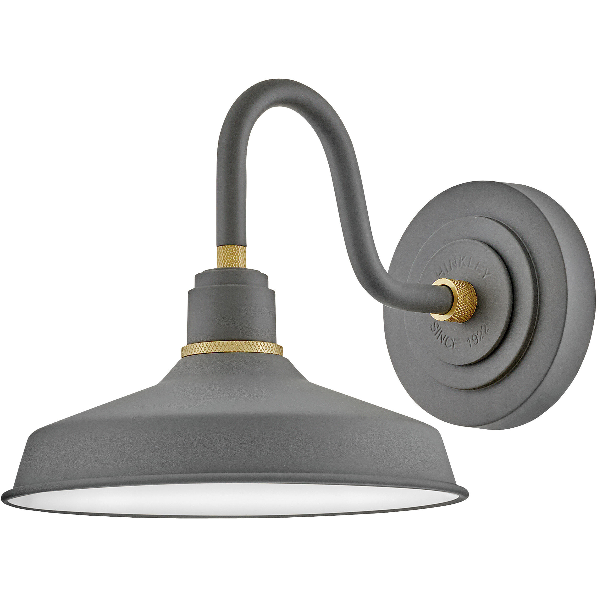 Foundry Classic Outdoor Barn Light in Dark Matte Grey, Gooseneck