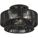 Florell 3 Light 15 inch Black Semi Flush Mount Ceiling Light, Large