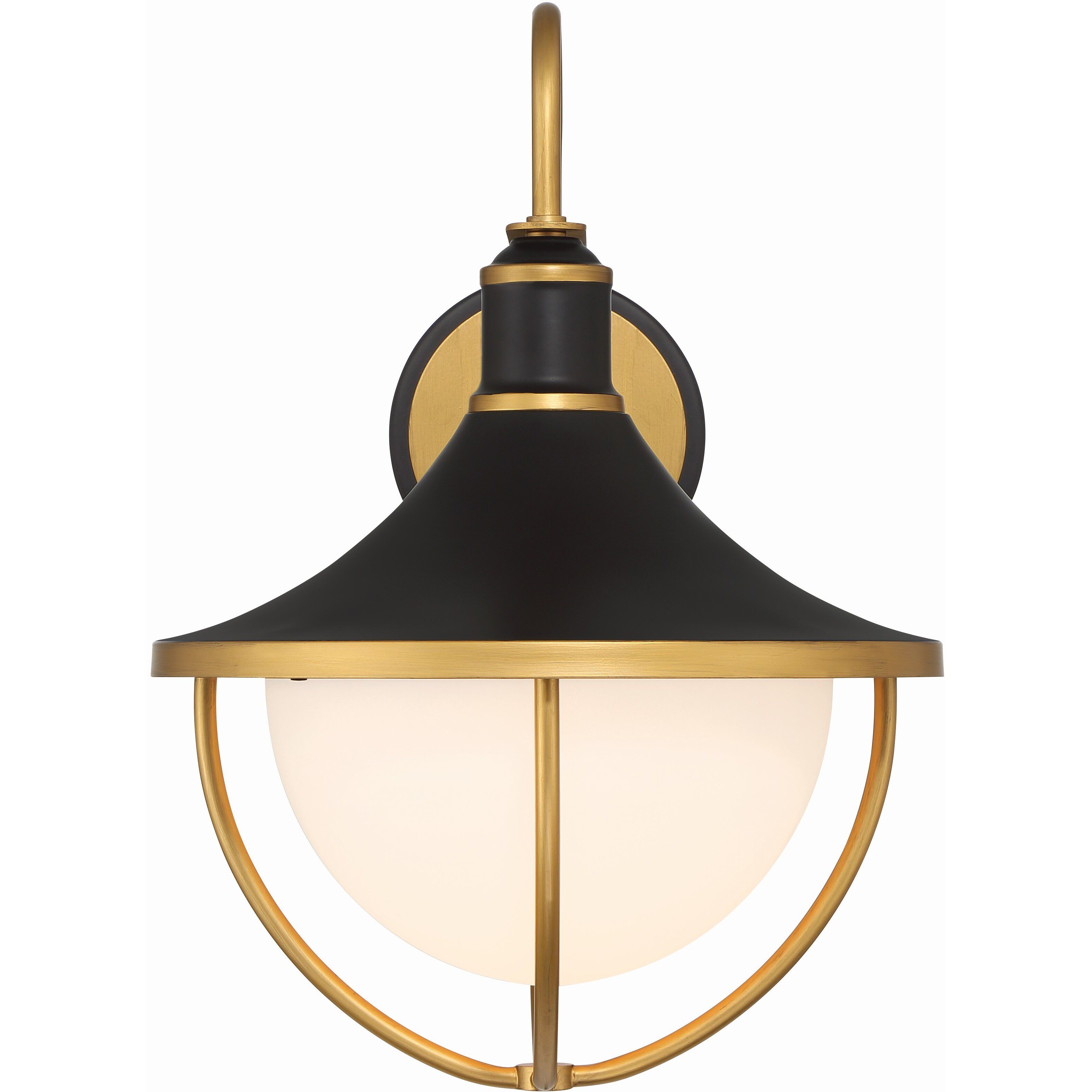 Atlas 1 Light 18.75 inch Matte Black and Textured Gold Outdoor Sconce