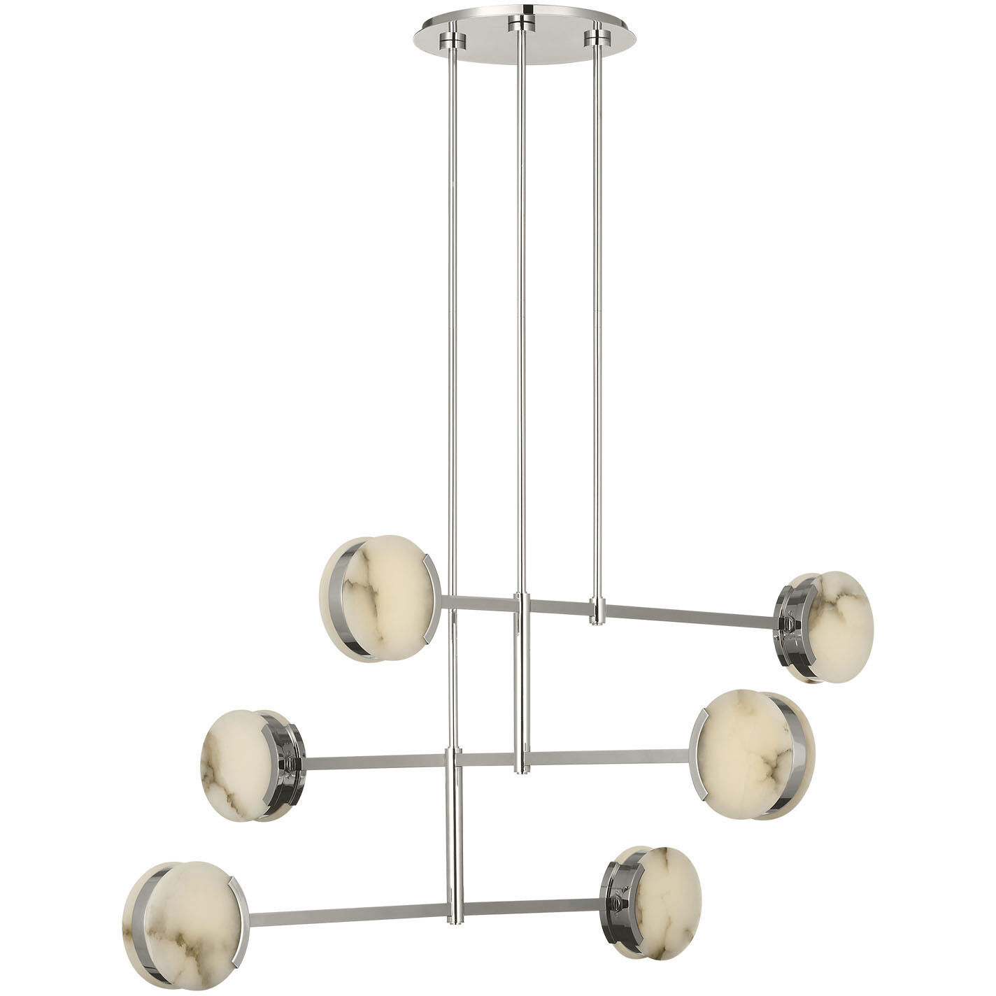 Kelly Wearstler Melange LED 54 inch Polished Nickel Multi-Positional Chandelier Ceiling Light