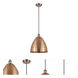 Ballston Dome LED 12 inch Antique Copper Mini Pendant Ceiling Light