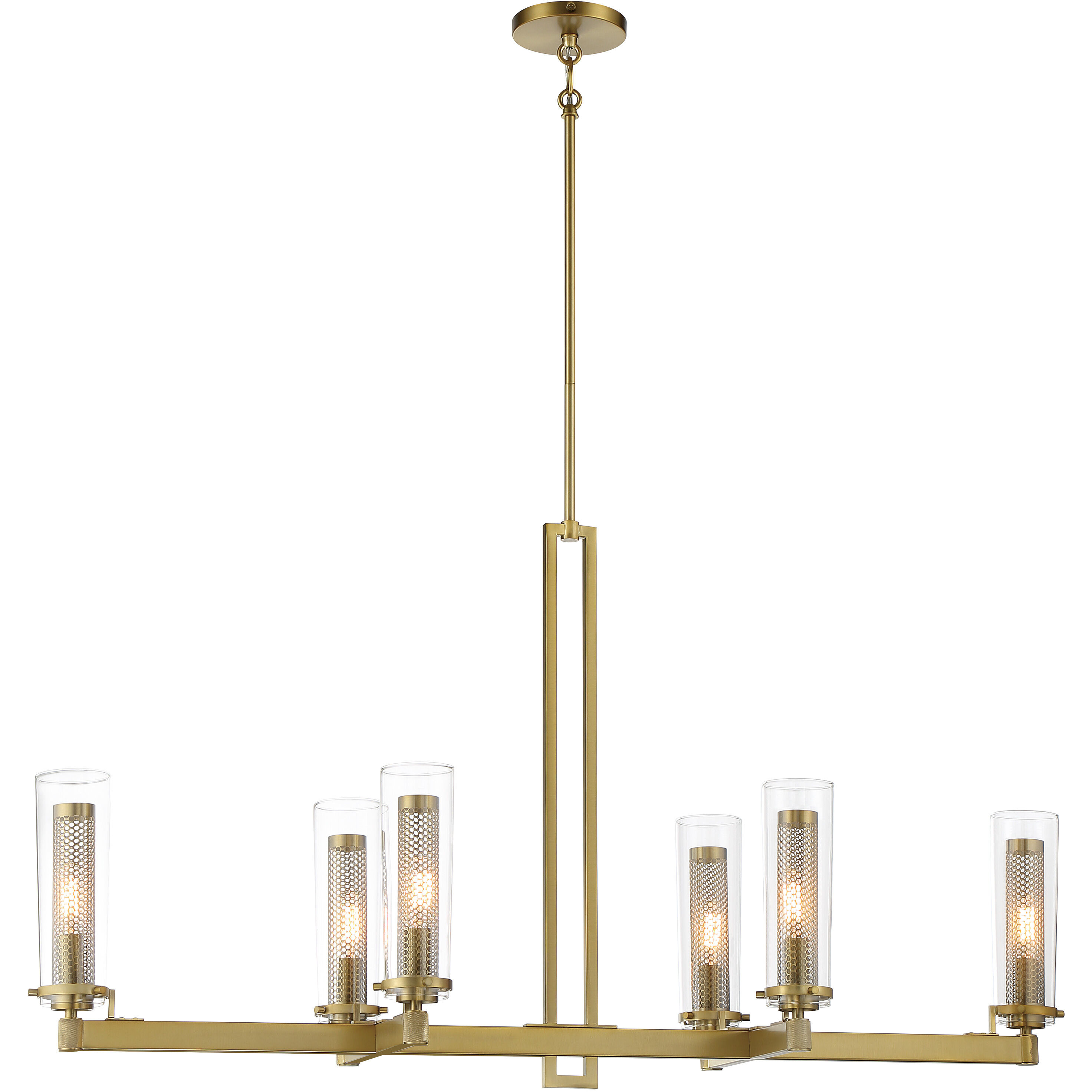 Emmerham 6 Light 44 inch Soft Brass Island Light Ceiling Light
