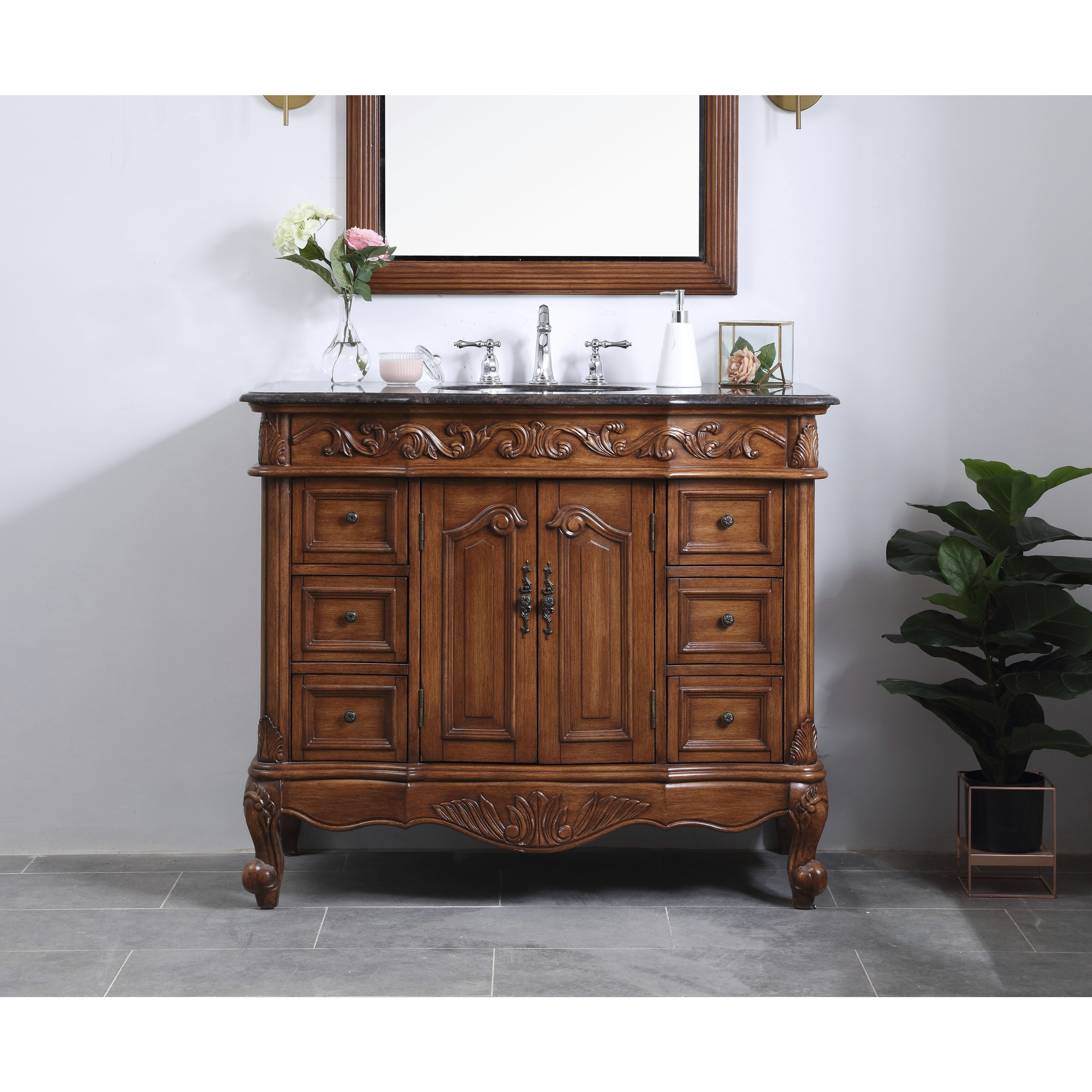 Oakland 84 X 22 X 72 inch Teak Vanity Sink Set
