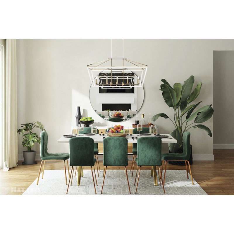 Mavonshire 5 Light 15 inch White and Aged Gold Brass Chandelier Ceiling Light