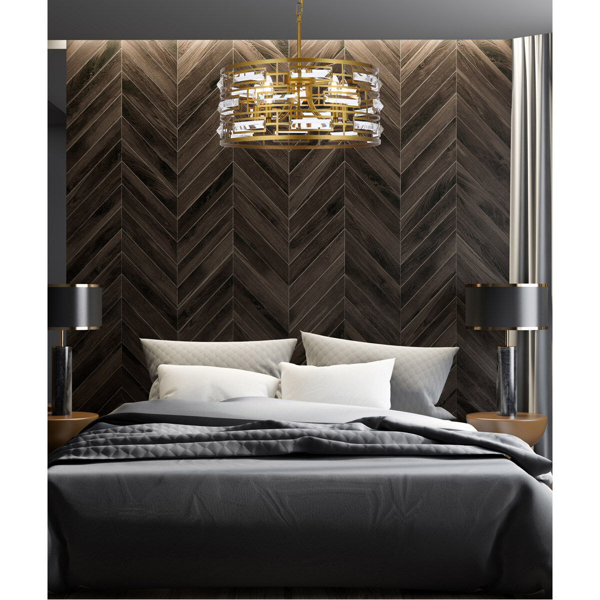 Kennedy 5 Light 19 inch Brass Pendant Ceiling Light