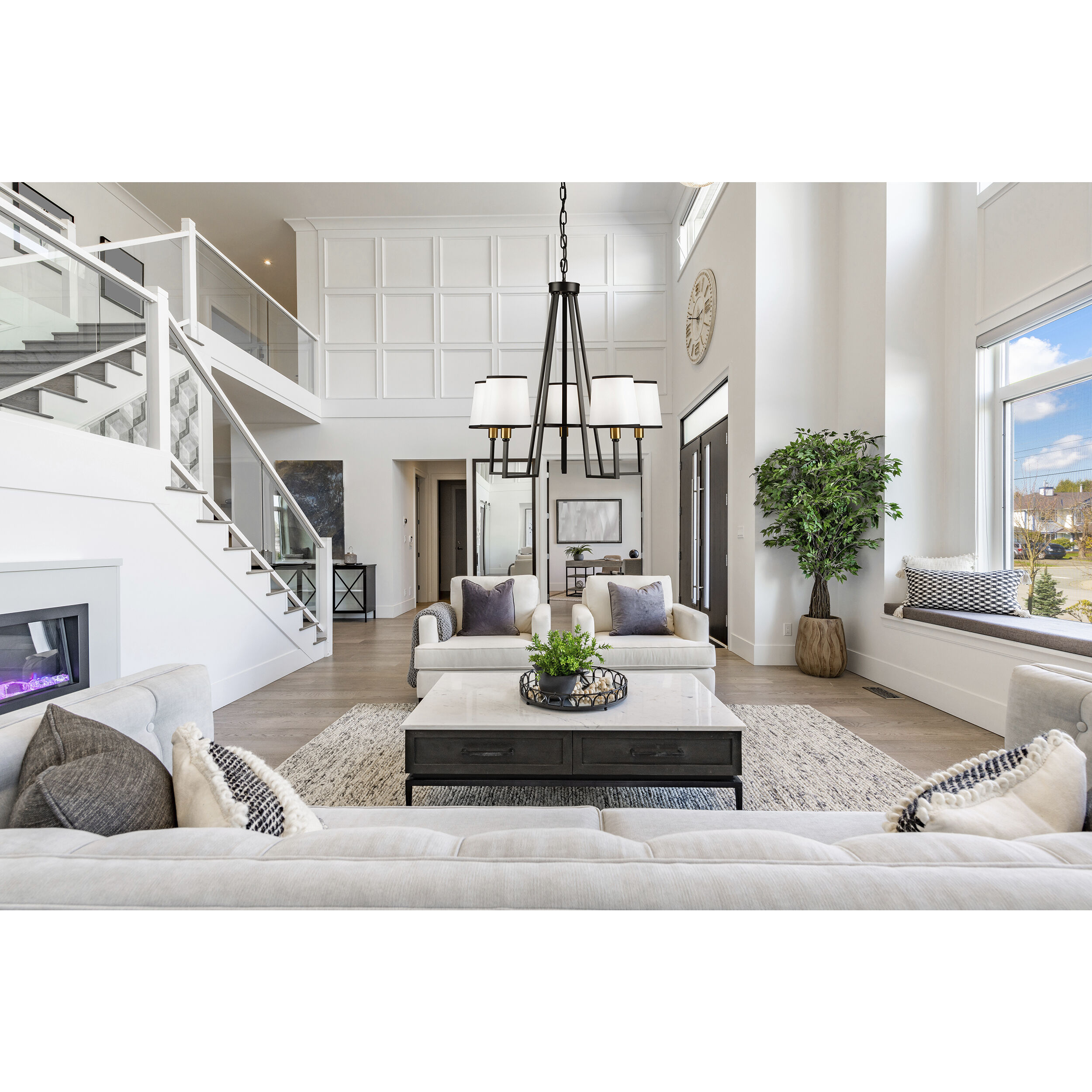 Coco LED 25.6 inch Gold and Black Chandelier Ceiling Light